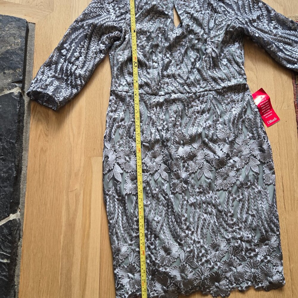 JS Collection Fatima 3/4 Sleeve Embroidered Cocktail Dress